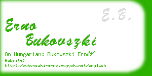 erno bukovszki business card